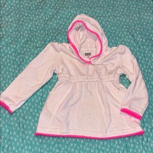 White and Pink Kids Hooded Pool Cover up